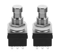 Amosfun Lot de 2 Interrupteurs à Pédale 9 Broches pour Pédale D'effets Guitare, Accessoires pour Pédalier Compatibles Multiples, Boutons Noirs pour Performances Couleur Aléatoire