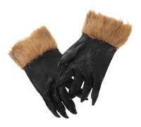 Amosfun Lot de 2 Moufles de Loup en Peluche Effrayants 30 X 16 Cm, Accessoires D'halloween pour Cosplay et Fêtes, Motifs Réalistes, Décorations de Farces D'halloween pour Garçon et Filles