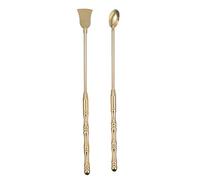 Amosfun Lot de 2 Outils d'encens en cuivre avec cuillère et Pelle pour brûle-encens - pour Salle de méditation ou Yoga - Doré