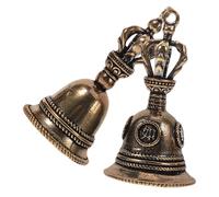 Amosfun Lot de 2 Pendentifs Porte-clés Vintage en Métal, Petites Cloches Anciennes Style Rétro, Décorations Soi-même, Breloques Cloche Ornements pour Accessoires DIY, pour Bijoux