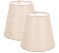 Amosfun Lot De 2 Petits Abat-jour à Pince En Tissu De Couleur Abricot, Abat-jour Tambour Pour Applique Murale Intérieure, Accessoire Compatible Pour Lampes De Bureau, Lampadaires Et Suspensions