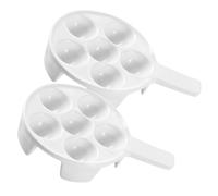 Amosfun Lot de 2 Plats à Escargots en Céramique Blanche Poignée, Petits Formats, Plats de Cuisson Multifonctions pour Fruits de Mer, Compatibles Four, Maison et Restaurant