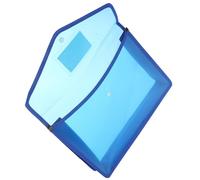 Amosfun Lot de 2 Pochettes de Rangement A4 Imperméables Bleu Transparent, Format A4, Porte-documents Fermeture à Bouton-pression, Paquet de Classement pour Bureau et Organisation