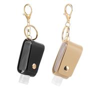 Amosfun Lot de 2 Porte-clés Housses en Pu pour Flacon de Parfum Portable, Étui de Protection Noir et Beige, Vide Rechargeable, pour Voyage, Randonnée et Usage Extérieur