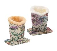 Amosfun Lot de 2 Porte-Lunettes en Tissu Doublé de Peluche Support de Bureau Compact Rangement Vertical pour et Lunettes de Soleil Base Large Stable Couleurs Beige Clair et Blanc