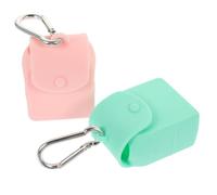 Amosfun Lot de 2 Porte-Monnaie en Silicone Écologique avec Crochet de Rangement, Pochette Polyvalente Petite Taille en Vert et Rose, Paquet de Rangement Pratique pour Pièces de Monnaie,