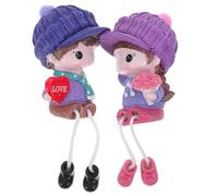 Amosfun Lot de 2 Poupées de Couple Créatives en Résine, Décorations Pratiques et Élégantes pour Chambre et Salon, Ornements Artisanaux Mignons, Format Compact Présent Mariage et