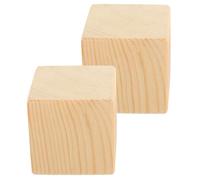 Amosfun Lot de 2 Rehausseurs de Meubles en Bois 5X5X5 CM Blocs Surélévation Lit et Bureau Coussinets Stables pour Pieds de Canapé Chaise et Table Adaptés pour Augmenter Espace de