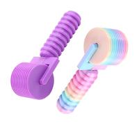 Amosfun Lot de 2 Rouleaux Presse-strass en Plastique, Outil Ajustable pour Peinture Diamant, Rouleau de Scellage pour Art Strass, Accessoire Bricolage Créatif, Couleurs Coloré et Violet,