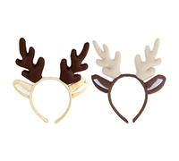 Lot de 2 -têtes de renne en bois de cerf pour Noël, festival, carnaval, enfants, costume de fête, costume de carnaval, accessoires de décoration de Noël