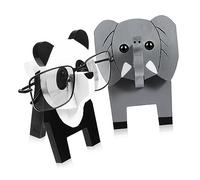 Amosfun Lot de 2 Supports à Lunettes en Bois Amovibles pour La Maison Le Bureau Le Panda L'éléphant