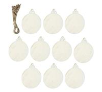 Amosfun Lot de 20 Boules de Noël en Bois avec Trou pour travaux manuels et coloriage