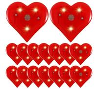 Amosfun Lot de 20 broches LED en forme de cœur rouge pour Saint-Valentin, Noël, festival, anniversaire, mariage, Nouvel An, fête, cadeau de fête