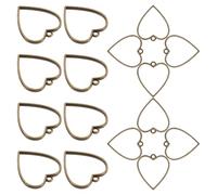Amosfun Lot de 20 Pendentifs DIY de Cœur Creux, Cadre Ajouré en Alliage Bronze Antique, Accessoires Bijoux pour Création Colliers et Bracelets, Breloques Décoratives Artisanales