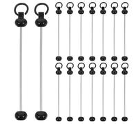 Amosfun Lot de 20 Porte-clés à Perles en Métal Noir, Barre Porte-clés Perlée Vierge pour Bricolage Diy, Pendentif Porte-clés Suspendu Fait Main, Accessoires pour Fabrication Bijoux