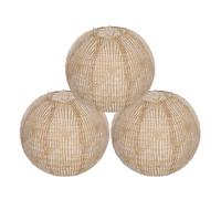 Amosfun Lot de 3 Abat-jours Suspendus en Toile de Jute, Lanternes Décoratives Bohèmes Rondes, 25 Cm, Diffuseur de Lumière Doux pour Décoration de Mariage Rustique et Fête Familiale
