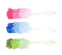 Amosfun Lot de 3 Boules de Bain Souples en Maille Pe et Pp 42 Cm Éponges Exfoliantes Bain pour Nettoyage Corps Dos Cou et Épaules Mousse Abondante Couleur Aléatoire
