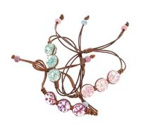 Amosfun Lot de 3 Bracelets Tissés à la Main Fleurs Éternelles Bracelets Délicats pour Femme en Couleurs Violet Rose et Bleu Clair Bijoux Uniques pour Présent et Occasions Spéciales