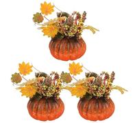 Amosfun Lot de 3 décorations de Table Dont Citrouille Artificielle pour Halloween Thanksgiving Décorations automnales (Chaque pièce a Une Forme différente)