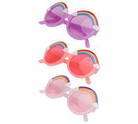 Amosfun Lot de 3 paires de lunettes de soleil pour enfant - Arc-en-ciel - Protection UV - Pour le sport - Pour les enfants et les jeunes enfants