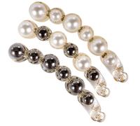 Amosfun Lot de 3 Pinces Banane à Queue de Cheval Perles Blanches Mélange de Perles Couleur Ambre Accessoires Coiffure pour Femmes pour Cheveux Épais et Usage Quotidien Couleur Aléatoire