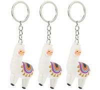 Amosfun Lot de 3 Porte-clés Alpaga Suspendus en Résine Blanche, Pendentifs Animaux Mignons pour Clés et Paquet à Dos, Accessoires Décoratifs Légers et Originaux pour Femmes, Anneaux