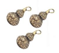 Amosfun Lot de 3 Porte-clés Pendentifs en Laiton de Calebasse, Charms Décoratifs Diy, Finition Couleur Antique, Légers et Compacts pour Bijoux, Paquet ou Porte-clés, Ornement Feng Shui