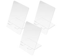 Amosfun Lot de 3 Tableaux Blancs Effaçables en Acrylique Transparent 9x15 Cm Socle, Mini Tableau Mémo pour Bureau et Maison, Fournitures de Bureau pour Écrire Notes et Rappels