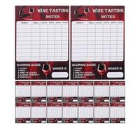 Amosfun Lot de 30 Fiches De Notation pour Dégustation De Vin Cartes D'Évaluation pour Dégustation De Vin Cartes De Score