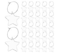 Amosfun Lot de 30 Marque-verres Acryliques Transparents de Cœur 3,6x3,5x0,2 Cm pour Verre à Vin et Gobelet sans Pied, Étiquettes Décoratives Réutilisables pour Fête, Mariage et