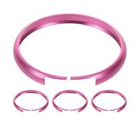 Amosfun Lot de 4 Anneaux Porte-clés pour Télécommande Mini, en Alliage D’aluminium, Couleur Rose Foncé, Accessoires Légers et Décoratifs pour Clés de Voiture, Protection Quotidienne