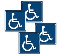 Amosfun Lot de 4 Autocollants Handicapé en Vinyle Bleu Imperméables, Facile à Installer, pour Identification Simple Lieux Publics et Espaces Intérieurs