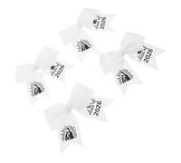 Amosfun Lot de 4 Barrettes à Cheveux Blanc avec Nœud en Ruban Satin pour Remise de Diplôme 2026, Accessoires de Coiffure pour Filles et Femmes, Décorations Élégantes pour Cérémonie