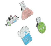 Amosfun Lot de 4 Broches Chimie en Alliage, Épingles de Poitrine Créatives pour Paquet à Dos et Vêtements, Design Original de Tubes à Essai, Accessoires Bijoux Femme