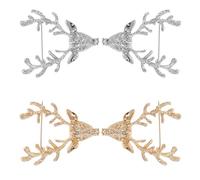 Amosfun Lot de 4 Broches en Alliage Métallique D'élan, Épingles Décoratives pour Foulards et Vêtements, Finition Argentée et Dorée, Accessoires Bijoux Fantaisie pour Femmes, Usage Mariage