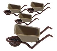 Amosfun Lot de 4 brouettes miniatures pour décoration de paysage, accessoire réaliste pour maison de poupée
