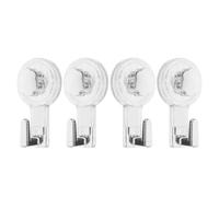 Amosfun Lot de 4 Crochets à Ventouse sans Trace, Rotation 360°, Fixation Robuste en Plastique Transparent et Crochet Argenté, Support Mural Salle de Bain, la Cuisine, Porte-serviettes
