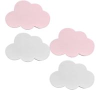 Amosfun Lot de 4 Crochets Muraux Décoratifs en Bois Motif Nuage, sans Perçage, 2 Blancs 2 Roses, pour Chambre D’garçon et Filles et Salle de Bain, Rangement Mural Pratique et Gain de