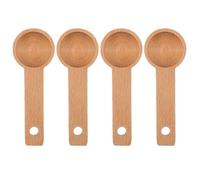 Amosfun Lot de 4 cuillères à soupe en bois : petites cuillères à mesurer en bois de 7,5 ml pour café moulu, thé, pâtisserie et ustensiles de cuisine