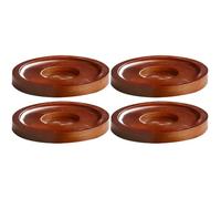 Amosfun Lot De 4 Dessous De Verre Rotatifs en Bois Ronds pour Verres À Whisky avec Tapis AntidéRapants ProtèGent Table Et Offrent ÉLéGance pour Bar Et Maison