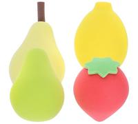 Amosfun Lot de 4 Éponges à Maquillage Fruits, Houppettes de Beauté Multi-usages pour Poudre et Fond de Teint, Éponge Cosmétique Douce et Flexible, Outils de Maquillage pour Femmes,