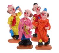 Amosfun Lot de 4 figurines de clown - Modèle en mousse - Art - Clown - Halloween - Décoration de table de clown - Figurine animatronique - Mini costume de clown en résine