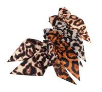 Amosfun Lot de 4 Grandes Barrettes à Cheveux Nœud Léopard en Satin Doux, Nœuds à Longue Queue pour Femmes et Filles, Accessoires pour Coiffures Quotidiens et Occasions Spéciales,