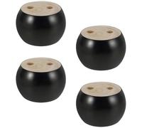 Amosfun Lot de 4 Pieds Ronds en Bois Massif 5x8 Cm Noir pour Canapé, Meuble TV et Table Basse, Pieds de Support Stables et Robustes, Adaptés au Nettoyage Facile Meubles