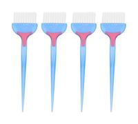 Amosfun Lot de 4 Pinceaux et Peignes de Teinture Capillaire Professionnels Bleus, Brosses à Poils Doux pour Coloration et Soins des Cheveux, Outil Salon Coiffure pour Domicile et Usage