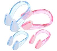 Amosfun Lot de 4 Pinces Nasales de Natation en Silicone Antidérapantes, Imperméables, Taille, Couleurs Bleu et Rose, pour Adultes - Accessoires Essentiels pour Piscine et Entraînement