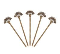 Amosfun Lot de 5 Bâtonnets à Cheveux Chinois Rétro en Alliage Bronze 158x42 Mm, Épingles à Cheveux Anciennes pour Coiffures Traditionnelles et Occasions Festives