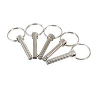 Amosfun Lot de 5 Goupilles Cylindriques en Acier au Carbone 6x32 Mm Bille à Ressort, Broches de Verrouillage pour Construction Navale et Équipements Marins, Épingles de Toit de Bimini