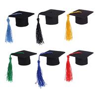 Amosfun Lot De 5 Mini Pompons Décoratifs pour Bouteille De Vin Casquette De Docteur pour Fête De Remise De Diplôme Décoration Lumineuse pour Bouteille De Bière