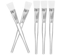 Amosfun Lot de 5 Pinceaux Applicateurs pour Masque Facial Manches Transparents, Poils Doux en Nylon, Brosse Plate pour Soin Peau, pour Masque la Boue et Argile, Usage Personnel